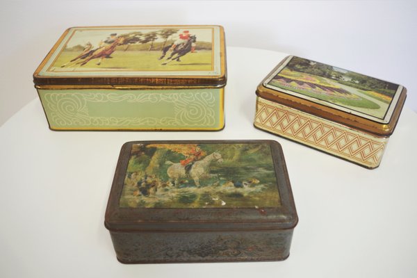 Vintage Tin Boxes from Industria Ligure Lombarda SRL, 19​​60s, Set of 3-KNM-941821