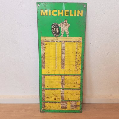 Vintage Tire Pressure Sign in Sheet Metal from Michelin, 1970s-WK-2020635