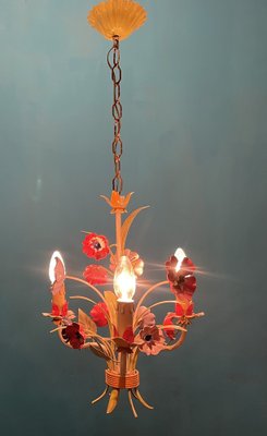 Vintage Tole Flower Chandelier, 1950s-JJC-1733992