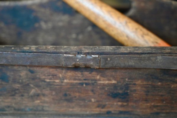 Vintage Tool Boxes in Wood and Metal, 1940s, Set of 2-AIU-2027203