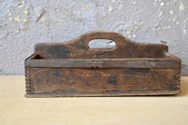 Vintage Tool Boxes in Wood and Metal, 1940s, Set of 2-AIU-2027203