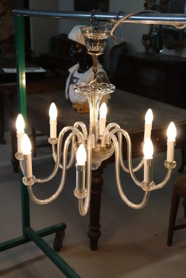 Vintage Transparent Murano Glass Chandelier, 1980s-DCO-1361322