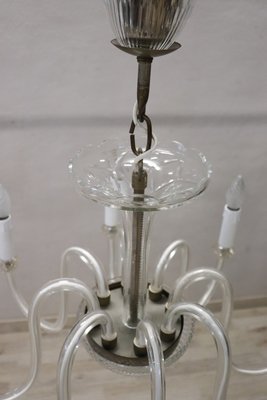 Vintage Transparent Murano Glass Chandelier, 1980s-DCO-1361322