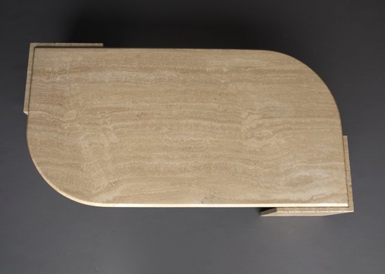 Vintage Travertine Coffee Table attributed to Roche Bobois, France, 1970s-MB-1447369