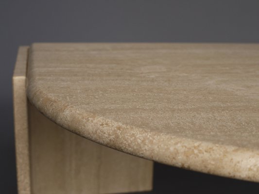 Vintage Travertine Coffee Table attributed to Roche Bobois, France, 1970s-MB-1447369