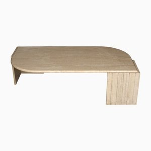 Vintage Travertine Coffee Table attributed to Roche Bobois, France, 1970s-MB-1447369