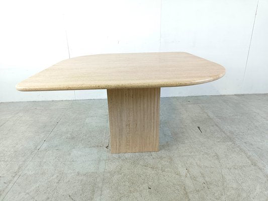 Vintage Travertine Dining Table, 1970s-IRH-1736738