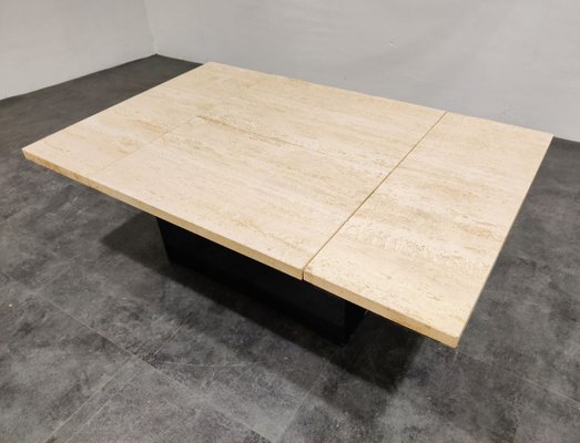 Vintage Travertine Hidden Bar Coffee Table, 1970s-IRH-767736