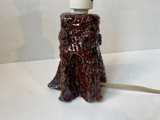 Vintage Tree Trunk Table Lamp in Glazed Ceramic, 1970s-LCR-1765605