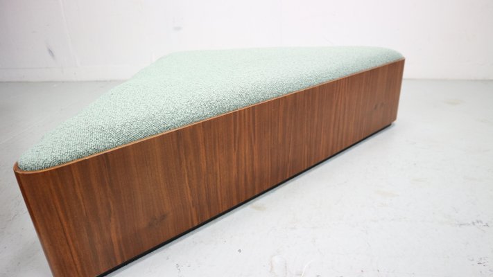 Vintage Triangular Plywood with Boucle-Fabric Sit Element / Ottoman, 1970s-DT-2026136