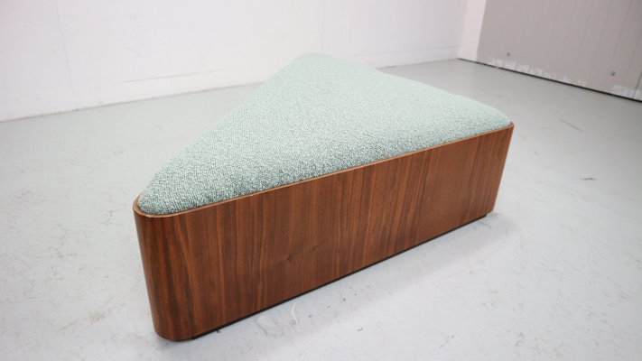 Vintage Triangular Plywood with Boucle-Fabric Sit Element / Ottoman, 1970s-DT-2026136