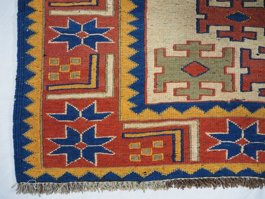 Vintage Tribal Nomadic Caucasian Soumak Sumakh Kilim Rug, 1950s-UZN-1393448