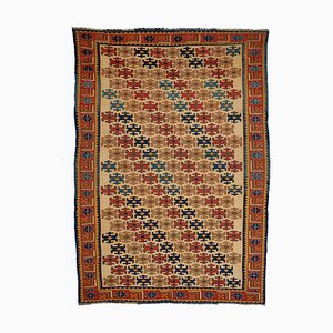 Vintage Tribal Nomadic Caucasian Soumak Sumakh Kilim Rug, 1950s-UZN-1393448