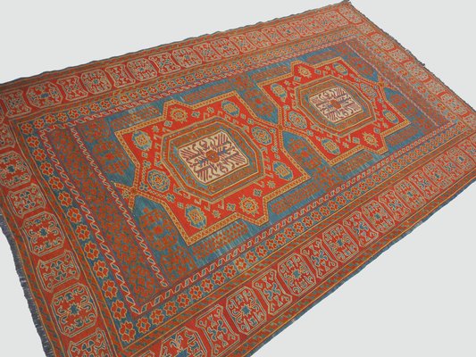 Vintage Tribal Nomadic Caucasian Sumakh Kilim Rug, 1950s-UZN-1393449