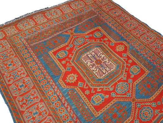 Vintage Tribal Nomadic Caucasian Sumakh Kilim Rug, 1950s-UZN-1393449