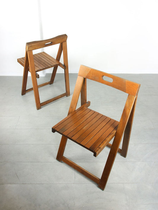 Vintage Trieste Folding Chairs by Aldo Jacober, Set of 2