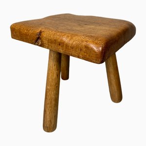 Vintage Tripod Oak Stool-VUD-2026782