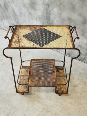 Vintage Trolley Design Drinks Cart Mathieu Mategot Style, 1950s-IFQ-2028214