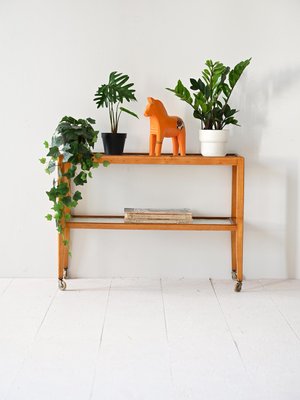 Vintage Trolley in Wood and Glass, 1940s-QWP-2033910