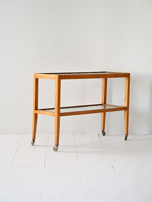 Vintage Trolley in Wood and Glass, 1940s-QWP-2033910