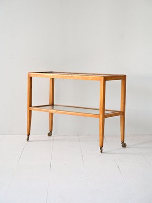 Vintage Trolley in Wood and Glass, 1940s-QWP-2033910