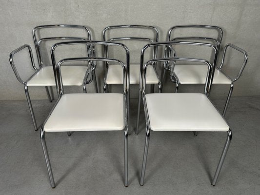 Vintage Tubular Frame Chairs from Meurop, Set of 5-VUD-2034537