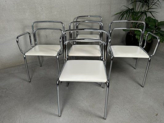 Vintage Tubular Frame Chairs from Meurop, Set of 5-VUD-2034537