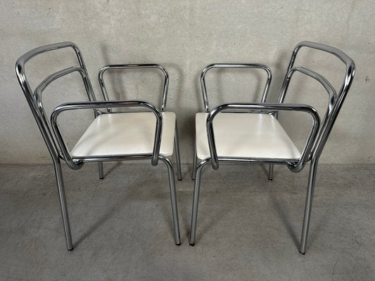 Vintage Tubular Frame Chairs from Meurop, Set of 5-VUD-2034537