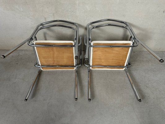 Vintage Tubular Frame Chairs from Meurop, Set of 5-VUD-2034537