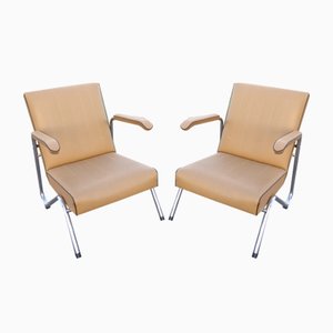 Vintage Tubular Steel Armchairs, 1950s, Set of 2-AWL-1450194