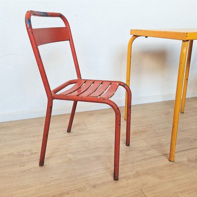 Vintage Tubular Steel Chairs from Tolix, 1950s, Set of 2-WK-2023596