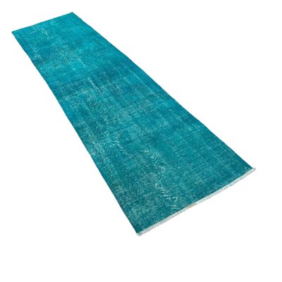 Vintage Turkish Blue Wool Distressed Rug-AIV-1332964