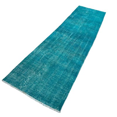 Vintage Turkish Blue Wool Distressed Rug-AIV-1332964