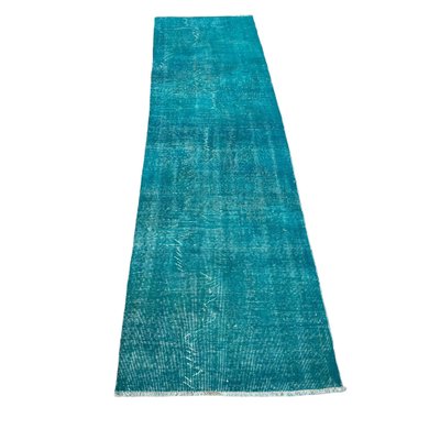 Vintage Turkish Blue Wool Distressed Rug-AIV-1332964