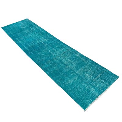 Vintage Turkish Blue Wool Distressed Rug-AIV-1332964