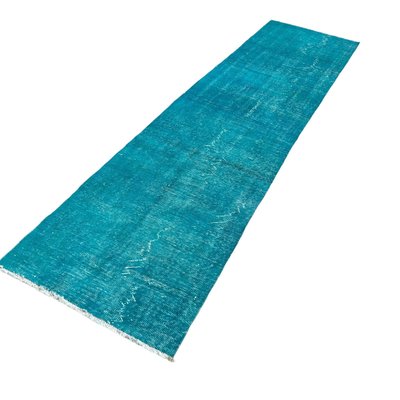 Vintage Turkish Blue Wool Distressed Rug-AIV-1332964