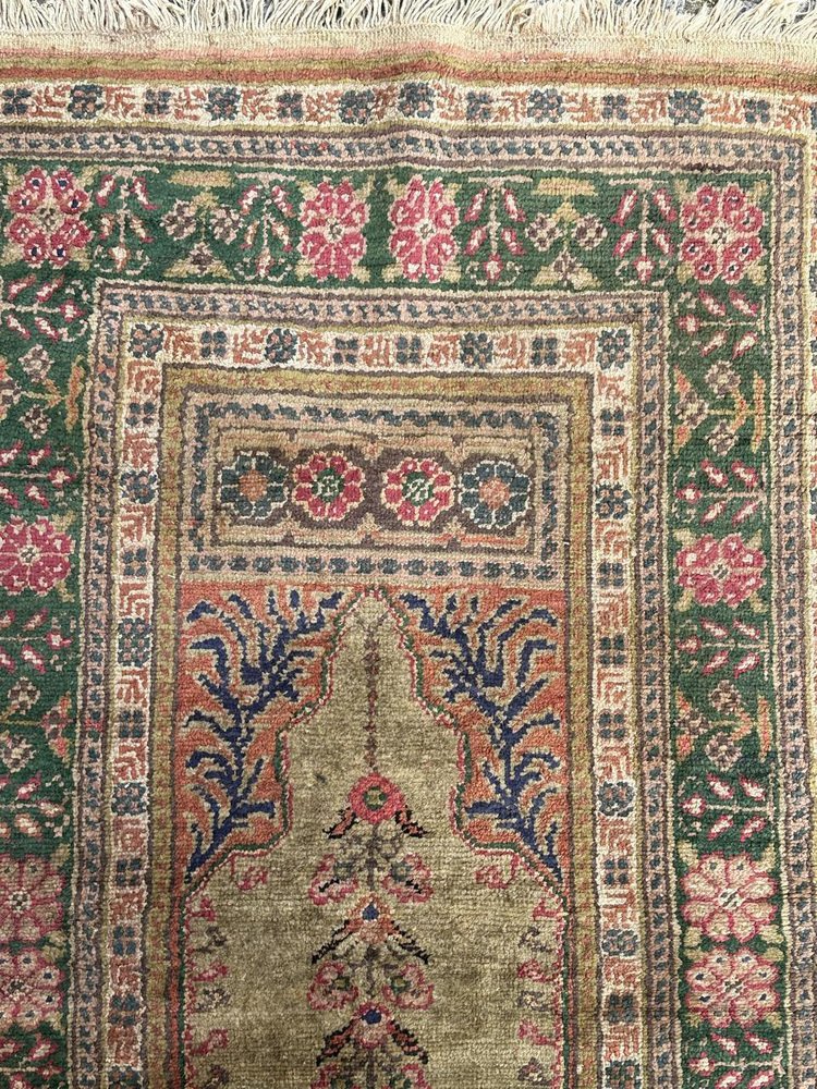 Vintage Turkish Kayseri Silk Rug, 1970s