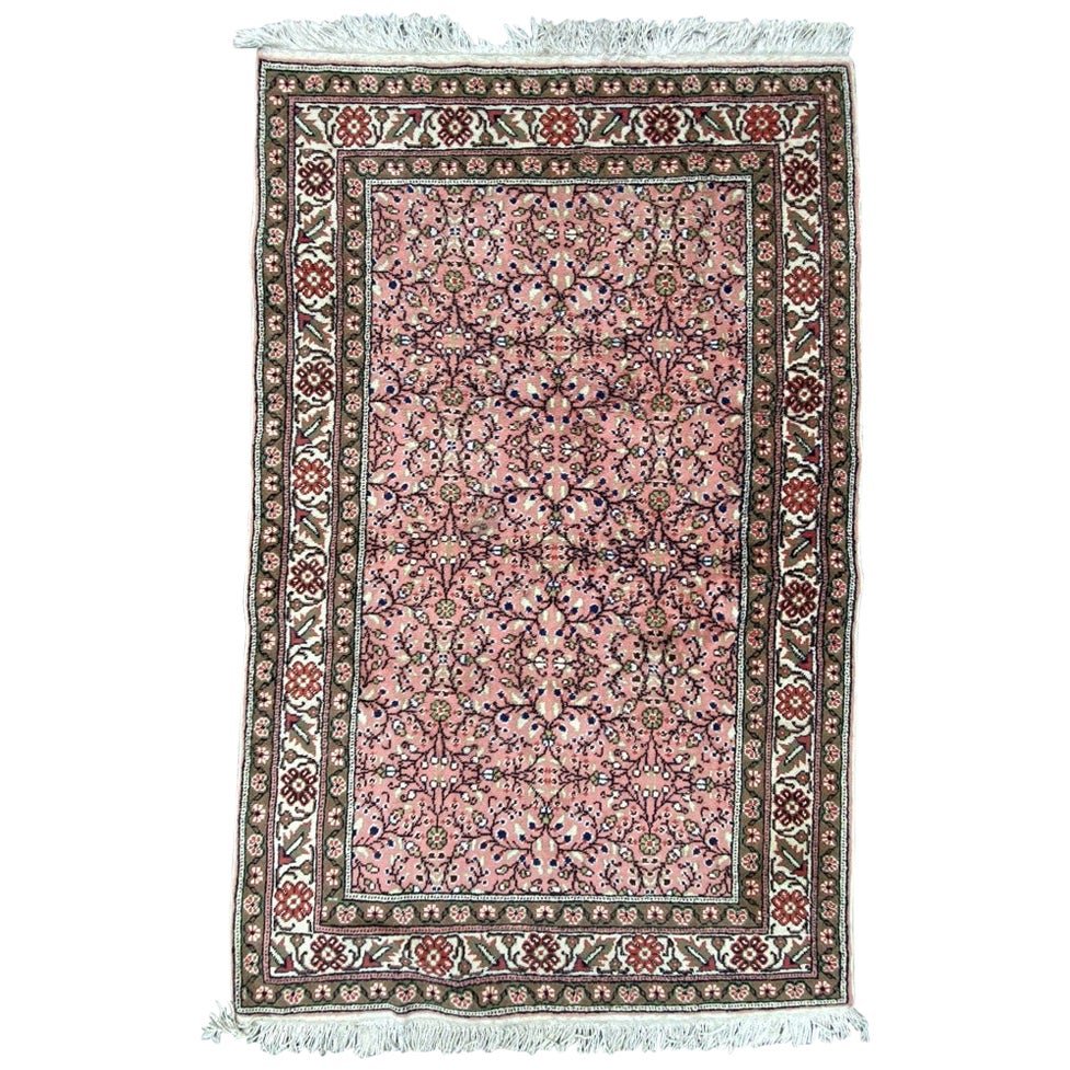 Vintage Turkish Pink Kayseri Rug, 1970s