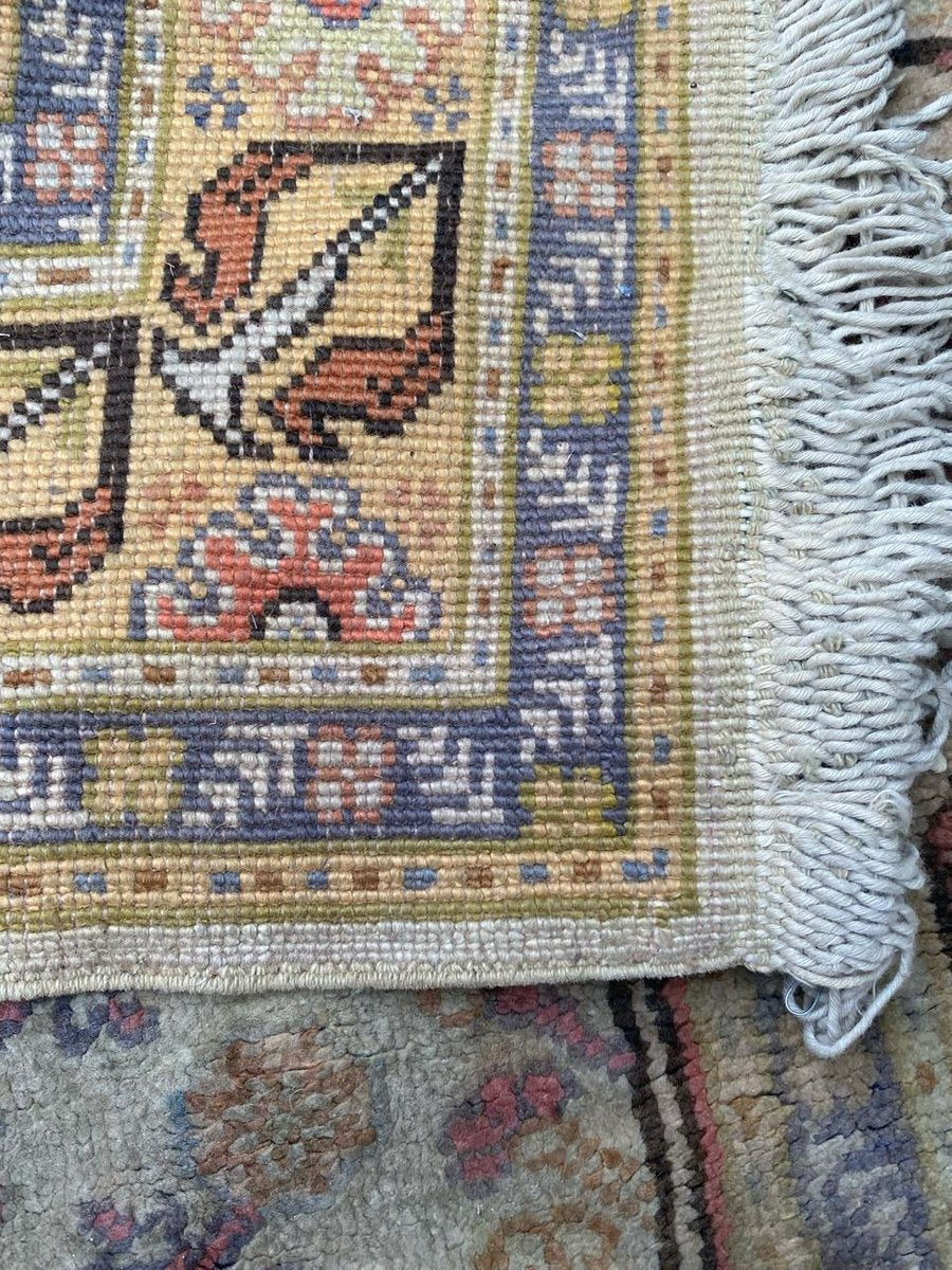 Vintage Turkish Silk & Cotton Kayseri Rug