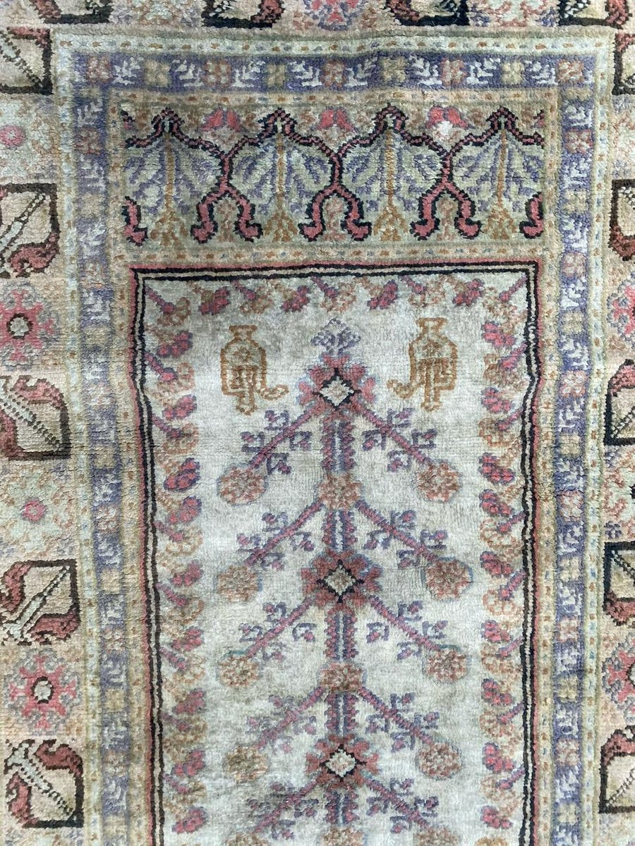 Vintage Turkish Silk & Cotton Kayseri Rug