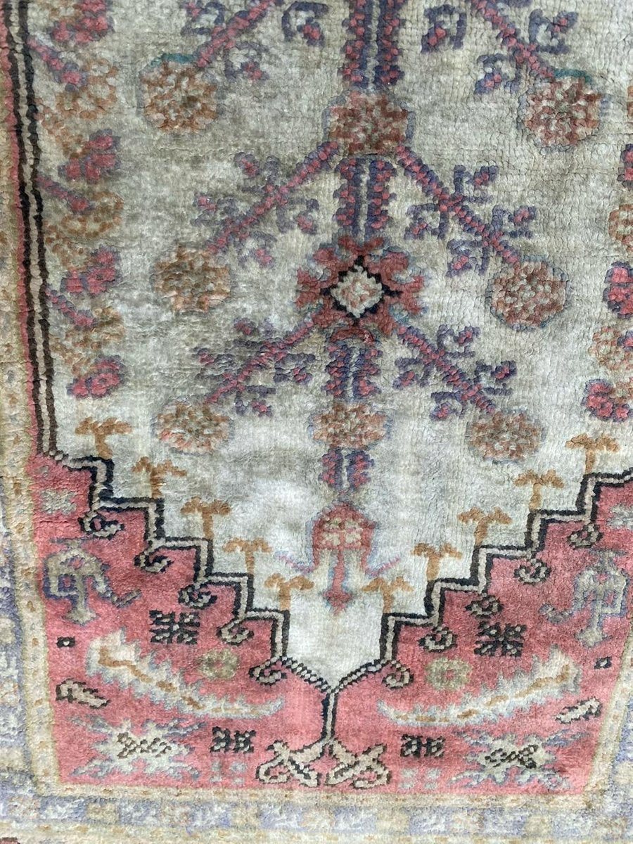 Vintage Turkish Silk & Cotton Kayseri Rug