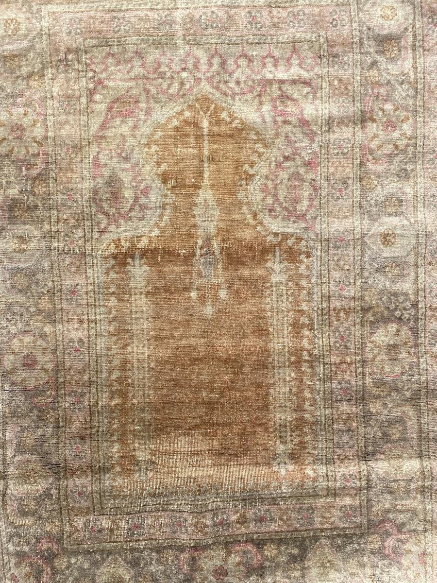 Vintage Turkish Silk Kayseri Rug