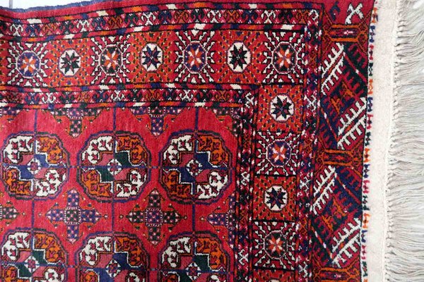 Vintage Turkmen Handmade Tekke Rug, 1960s-JZV-1367123