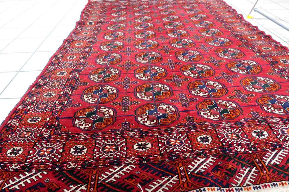 Vintage Turkmen Handmade Tekke Rug, 1960s