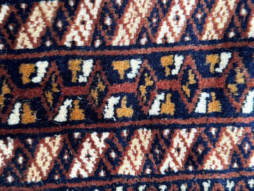 Vintage Turkmen Style Pakistani Chowal Bobyrugs Rug, 1980s