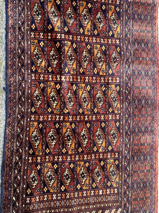 Vintage Turkmen Style Pakistani Chowal Bobyrugs Rug, 1980s