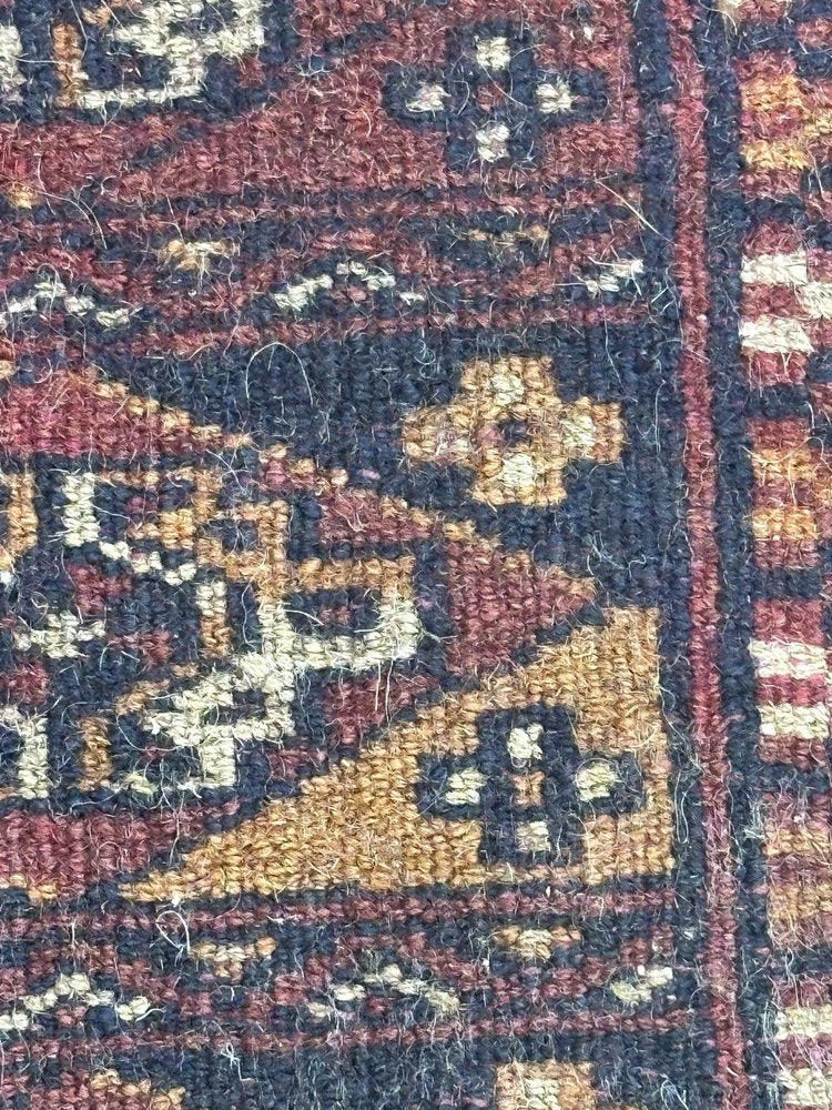 Vintage Turkmen Style Pakistani Chowal Bobyrugs Rug, 1980s