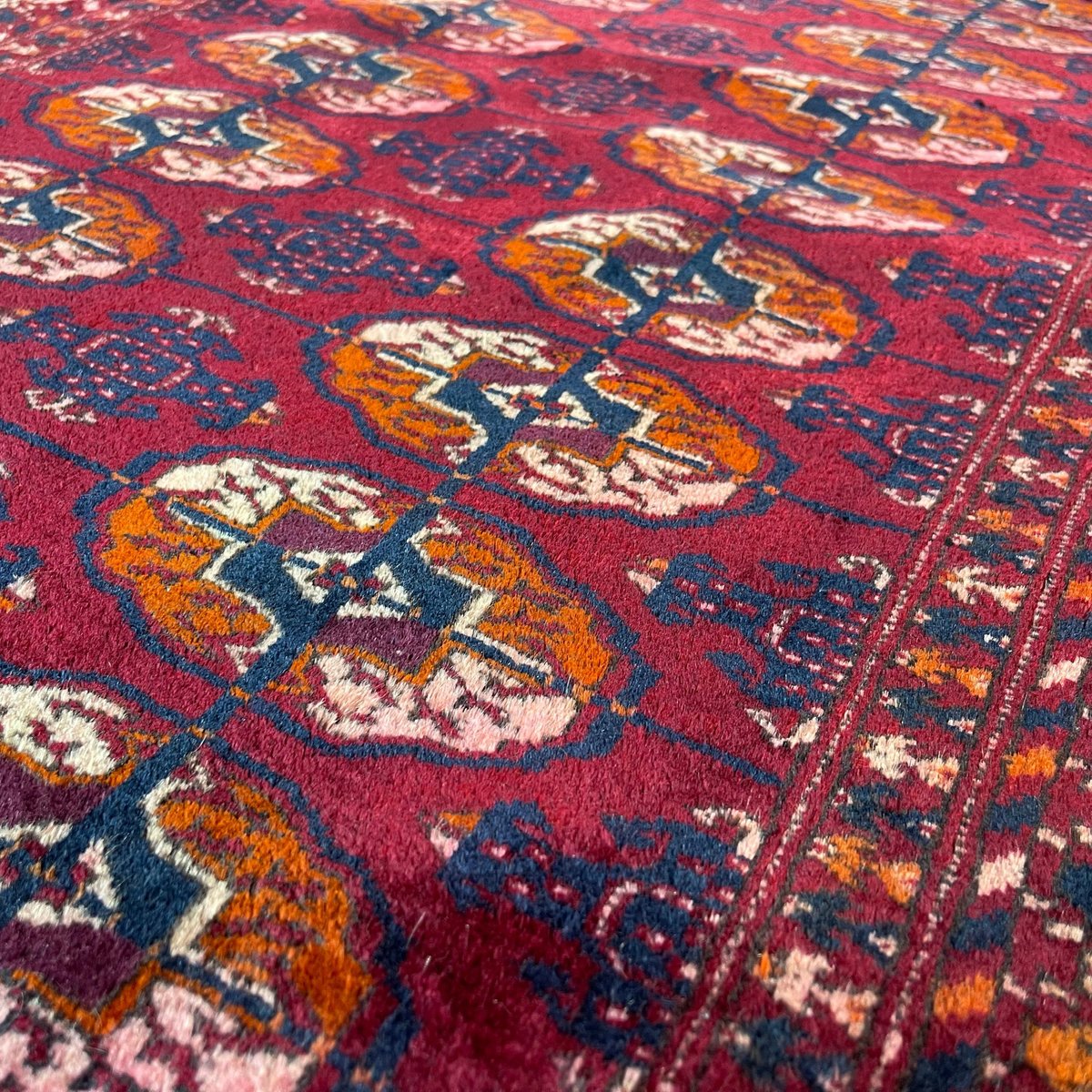 Vintage Turkoman Hand-Knotted Rug