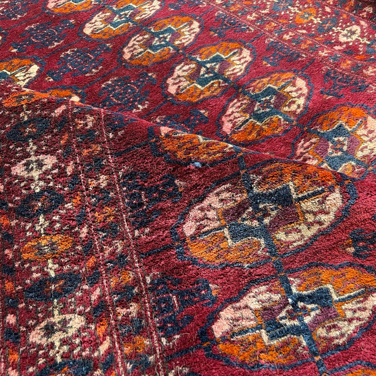 Vintage Turkoman Hand-Knotted Rug