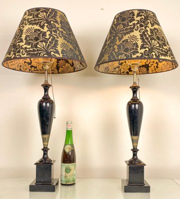 Vintage Turned Wood Table Lamps, 1950s, Set of 2-WZZ-1718061